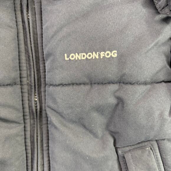 London Fog Kids’ Navy Blue Puffer Jacket with Faux Shearling Hood Size S/8 - Picture 7 of 12